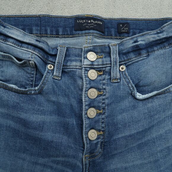 Lucky Brand Jeans Womens Size 8 High-Rise Bridgette Skinny 26" Inseam Distressed - Picture 3 of 16